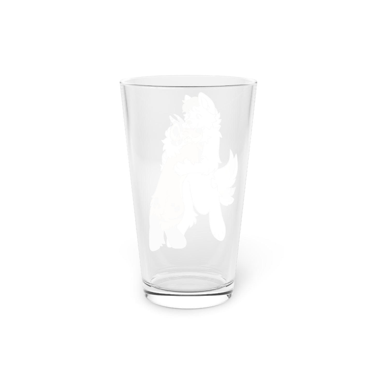 Cute Furry Hug Pint Glass — 16oz Kawaii Anthropomorphic Animal Design