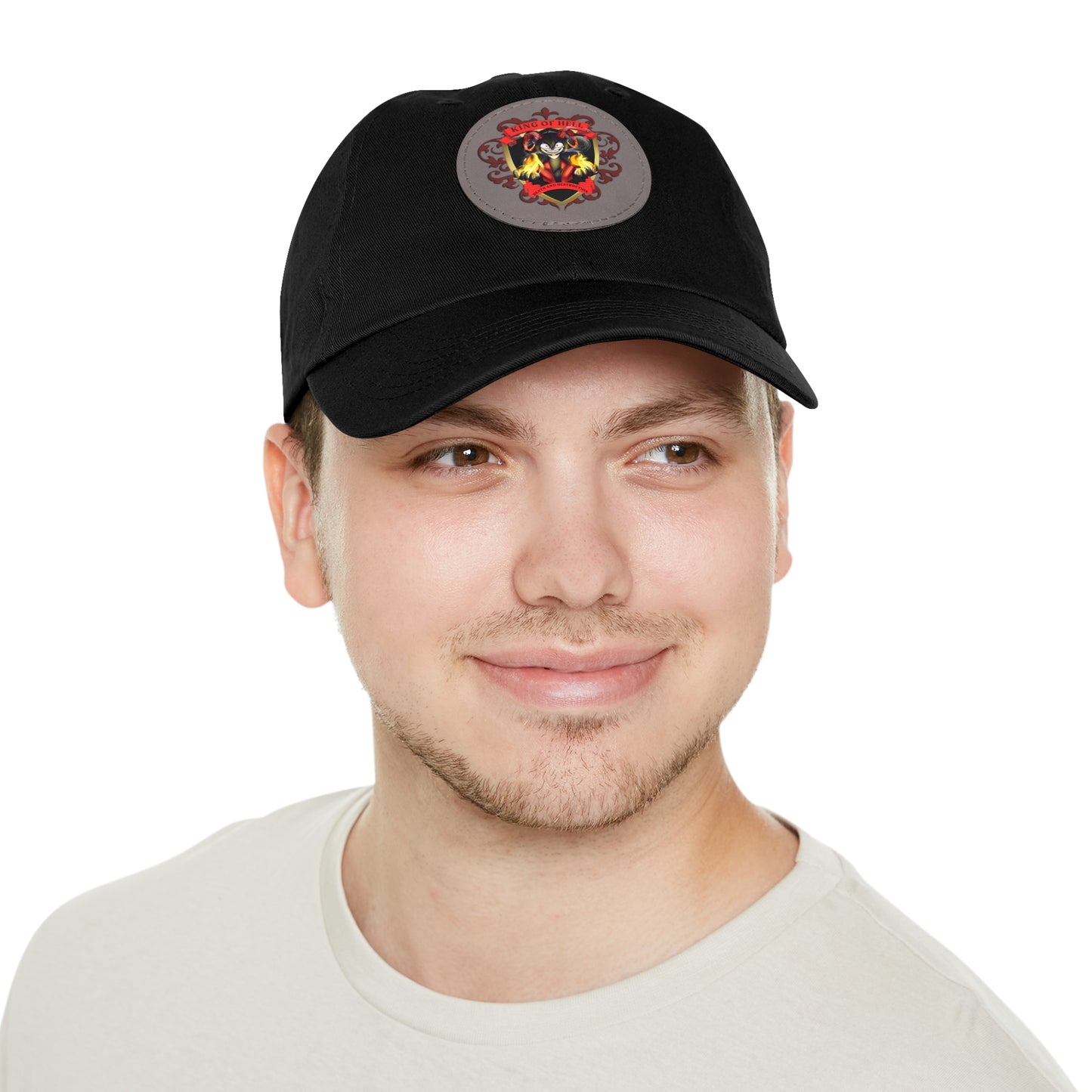 Dad Hat with Leather Patch (Round)