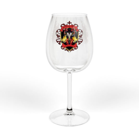 12oz Decorative Wine Glass with Heraldic Crest Design