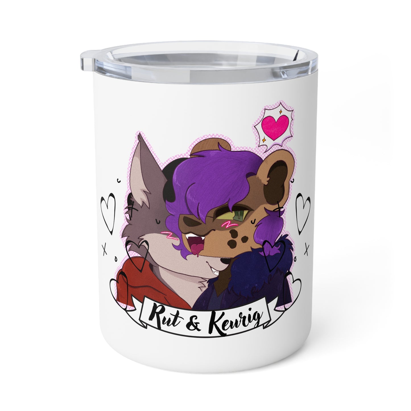 Insulated Coffee Mug — Cute Furry Couple "Rit & Kevnig" 10oz Travel Tumbler