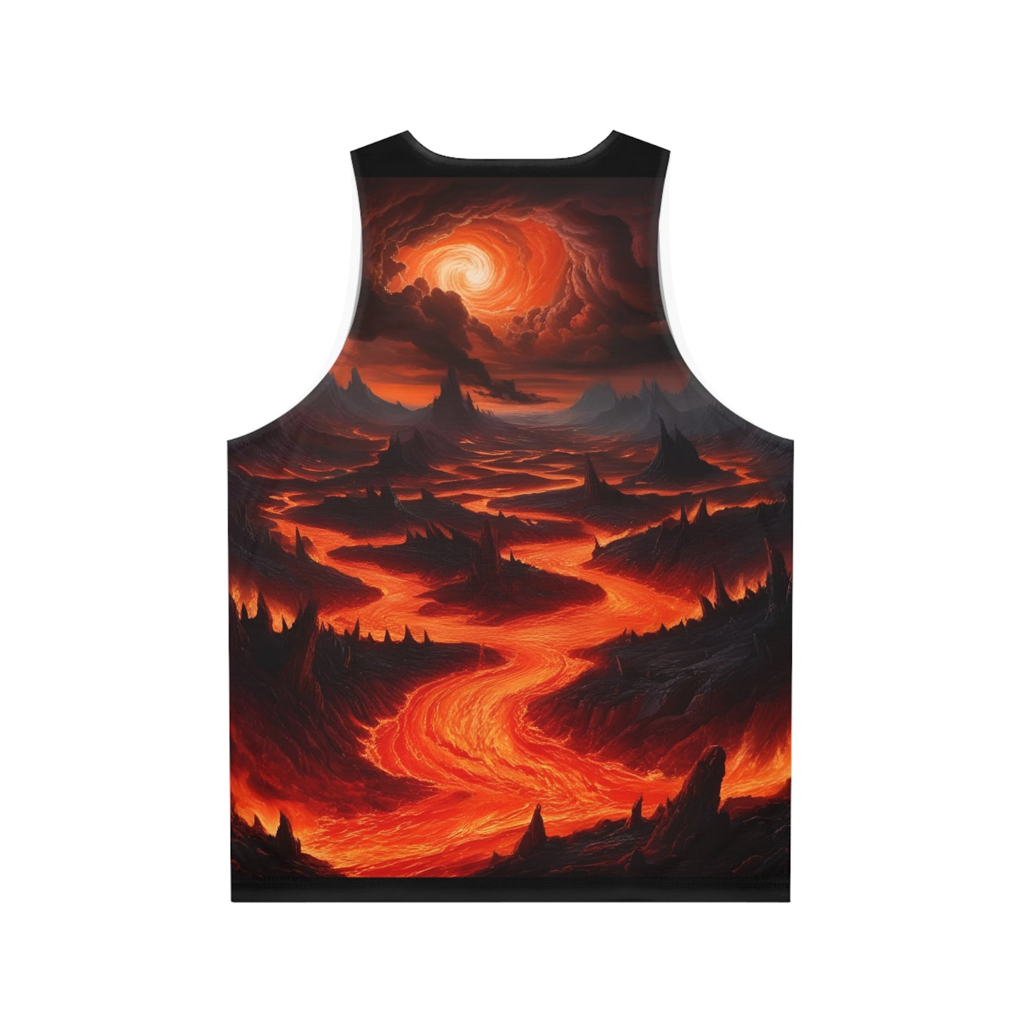 Vibrant Lava Landscape Unisex Tank Top | Summer Wear, Festival Outfits, Artistic Apparel, Unique Gifts, Outdoor Activities