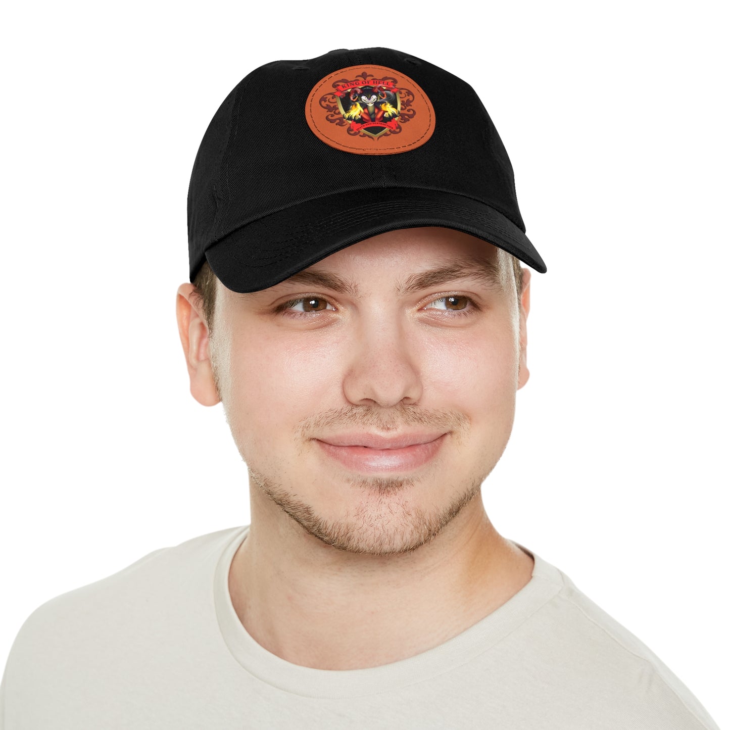 Dad Hat with Leather Patch (Round)